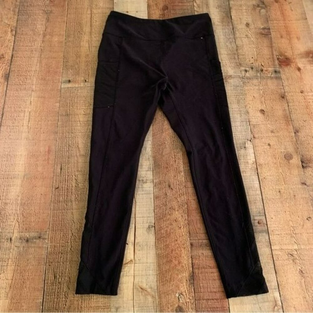Mondetta womens size medium mesh ankle leggings in black